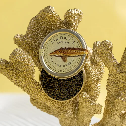 Miniatura 3 de MARKY'S Kaluga Royal Amber Sturgeon Caviar - 3.5 oz / 100 g - Malossol Kaluga Fusion Black Roe - GARANTIZADO POR LA NOCHE