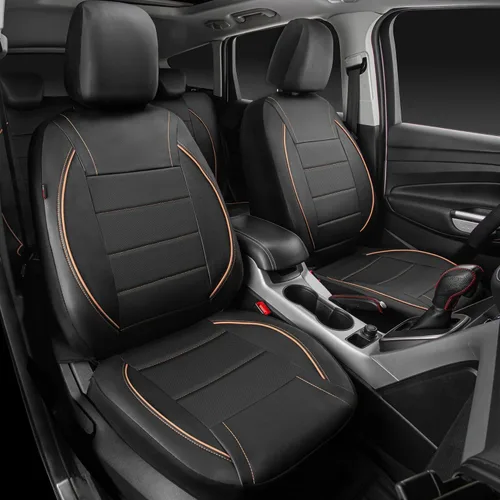 Miniatura 7 de CAR PASS Funda de Asiento de Coche de Cuero con Ribete Universal, para SUV, Furgoneta, Camiones, Compatible con Airbag, Diseño de Cremallera