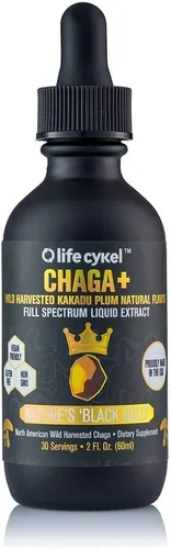 Life Cykel - Extracto de hongo Chaga con ciruela Kakadu - Tintura de hongo de doble extracción - Suplemento de apoyo inmunológico sin OMG para