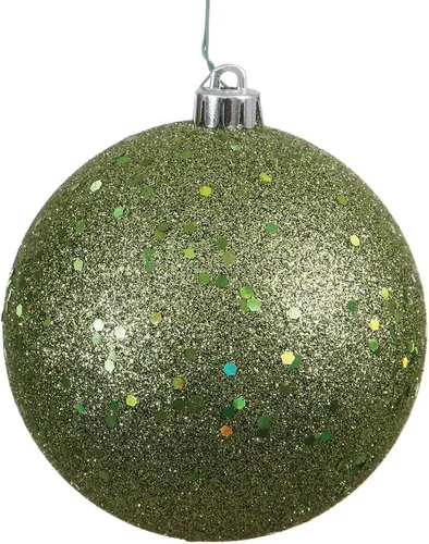 Miniatura 42 de Vickerman Adorno de bola de Navidad inastillable con acabado de lentejuelas con tapa perforada, 6 por bolsa, 4 pulgadas, color negro