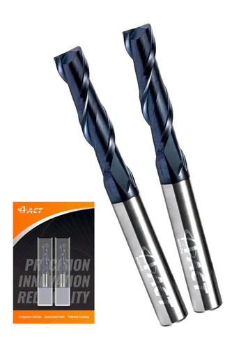 Miniatura 9 de ACCUT I2KES - Fresa cuadrada de carburo de 2 flautas de 1/8 pulgadas, broca de fresado para aluminio, acero, cobre, plástico y aleaciones, hélice