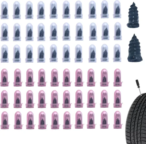 60 clavos de goma para reparación de neumáticos, kits de reparación de neumáticos al vacío, tornillos de goma en espiral, herramienta de