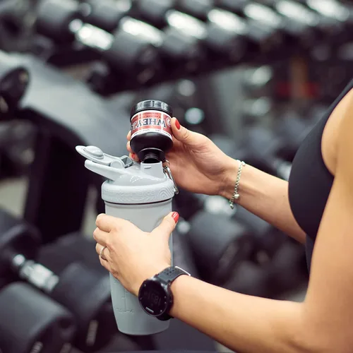 Miniatura 5 de Smartshake Whey2Go - Recipiente de almacenamiento de proteína negra en polvo de 1.76 oz, embudo de botella agitadora sin BPA para proteína de suero