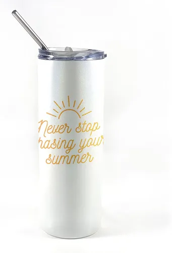 Miniatura 18 de Come On Babe Let's Go Party – Personalizar con nombre – Vaso de viaje de acero inoxidable blanco de 20 onzas con popote – Aislamiento al vacío