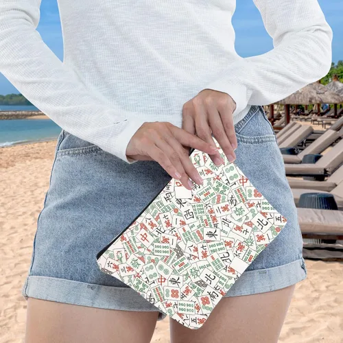 Miniatura 6 de WZMPA Mahjong Luck Cosmetic Bag Mahjong inspirado regalo Mahjong cremallera bolsa bolsa mahjong mercancía, Mahjong, Ajuste