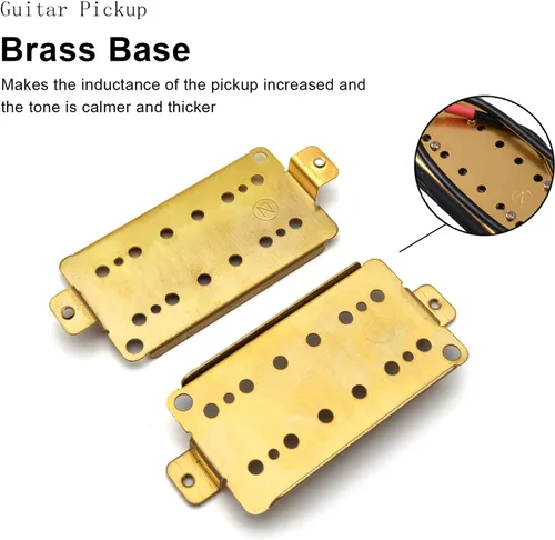 Miniatura 3 de SAPHUE Pastillas Humbucker para guitarra eléctrica de doble bobina para guitarra puente y pastillas para el cuello (negro)