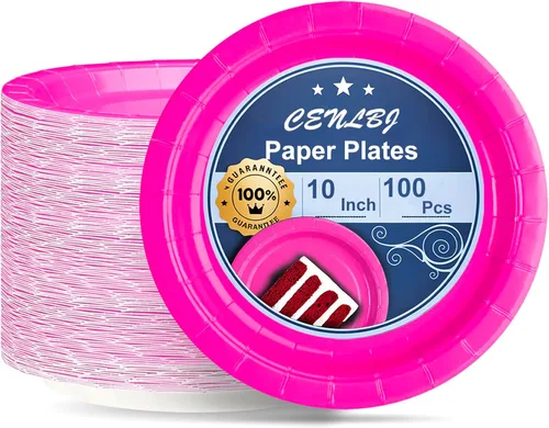 Miniatura 14 de Black Paper Party Plates Supplies 400GSM -100pcs - 50 x 10 Dinner Plates and 50 x 8 Dessert Plate,Suitable for Birthday,Family Negro
