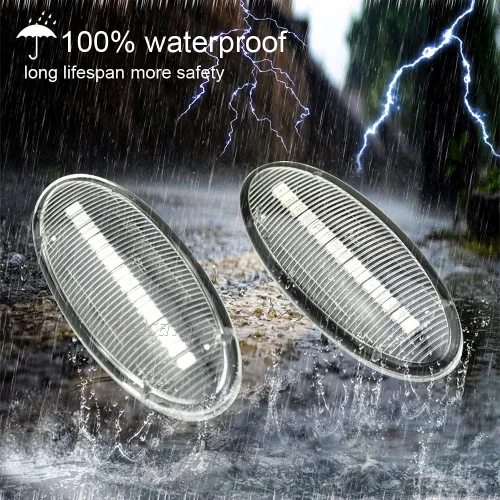 Miniatura 4 de Indicadores de giro de marcador lateral dinámico compatibles con Nissan Dualis March Juke F15, 26160-89900 26160-8990A Lentes transparentes.