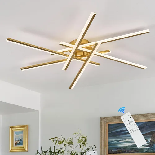 Miniatura 11 de Lámpara de Techo Semiempotrada, Candelabro LED Regulable de 32.8" Luminaria de Techo Moderna Regulable con Control Remoto de 6 Luces para Sala