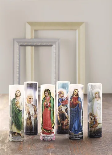 Miniatura 8 de Stonebriar La colección de los Santos Vela de oración LED parpadeante del ángel guardián con temporizador automático, ideas de regalo religiosas