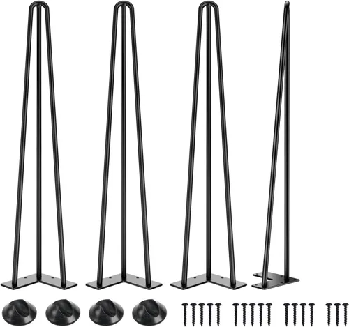Miniatura 18 de SMARTSTANDARD Patas de mesa de horquilla de 6 pulgadas, 1/2 pulgadas de diámetro, 3 varillas de metal, proyectos de bricolaje para mesitas de noche