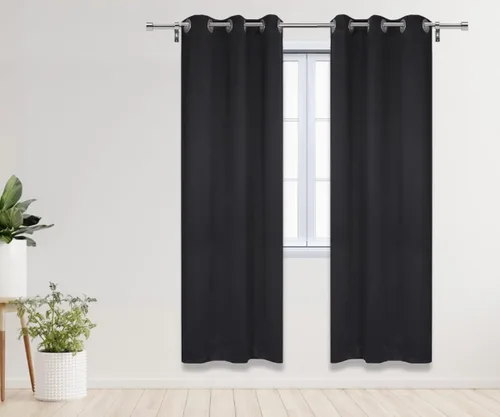Miniatura 11 de YOUR CHAIR COVERS - Cortinas opacas de poliéster con ojales - (negro 52 x 63 pulgadas - juego de 2) - para oscurecer la habitación, dormitorio, sala