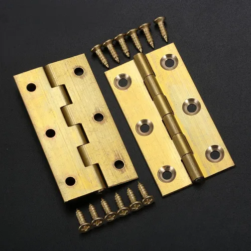 Miniatura 8 de dophee 4 mini bisagras de latón puro, bisagras plegables a tope para cajón, armario, puerta, joyero, muebles de madera, 2.5 pulgadas