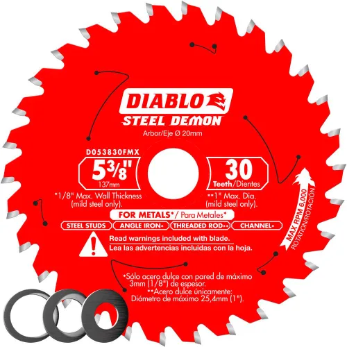 Miniatura 20 de Diablo Hoja de sierra para corte de metal Steel Demon Cermet II de acero de 8 pulgadas x 42 dientes – Vida útil hasta 25 veces más larga, cortes 10
