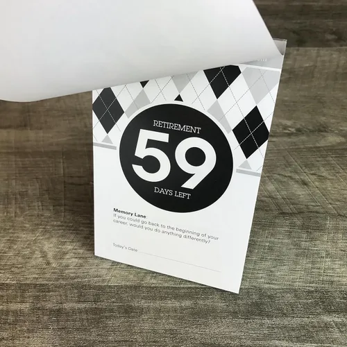 Miniatura 7 de Calendario de cuenta regresiva de jubilación, 5.75 x 3.75 pulgadas, calendario de escritorio de cuenta regresiva en blanco y negro