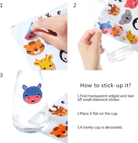 Miniatura 4 de sinceroduct Kits de calcomanías de diamantes de animales 5D DIY para niños y niñas principiantes