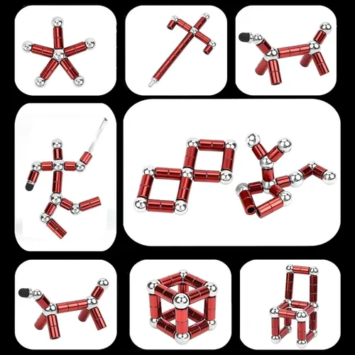 Miniatura 2 de Bolígrafo antiestrés para adultos y niños, bolígrafo magnético de metal para descompresión, juguetes de escritorio, multifuncional, imán deformable