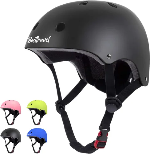 Besttravel Casco para niños, casco ajustable para niños pequeños de 3 a 8 años de edad, para niños y niñas, seguridad multideportivo