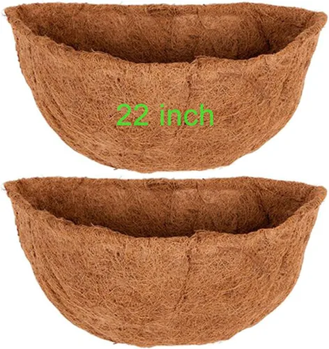 Miniatura 10 de 1 forros de coco de 18 pulgadas para macetas semicirculares, medio círculo, fibra de coco de repuesto para cestas colgantes de pared, 1 unidad