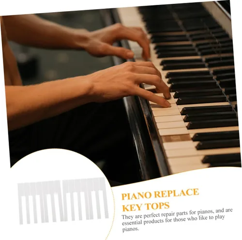 Miniatura 2 de SUPVOX 52 teclas de piano de repuesto blancas para teclado de 88 teclas, accesorios de reparación de piano, suministros de instrumentos de teclado