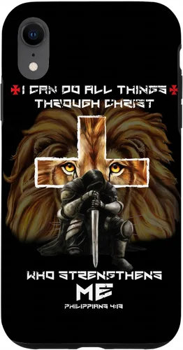 Miniatura 22 de Fundas para iPhone 11 Christian Phone Cases Men Bible Verse Philippians 4:13 Lion Case