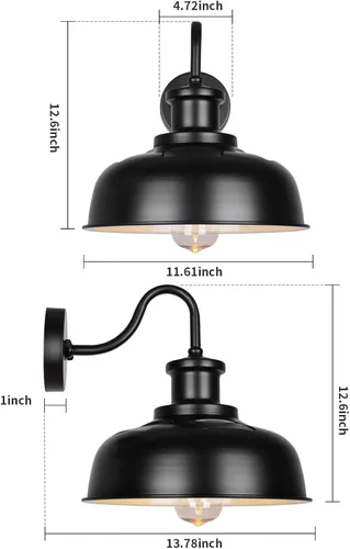 Miniatura 2 de Luz solar de granero para exterior, luces de pared al aire libre del atardecer al amanecer, funciona con energía solar, aplique de pared exterior