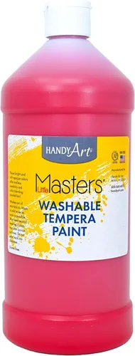 Miniatura 52 de Handy Art Little Masters - Pintura al temple lavable, turquesa, botella de 128 onzas, brillante y mezclable, alta opacidad, colores lavables