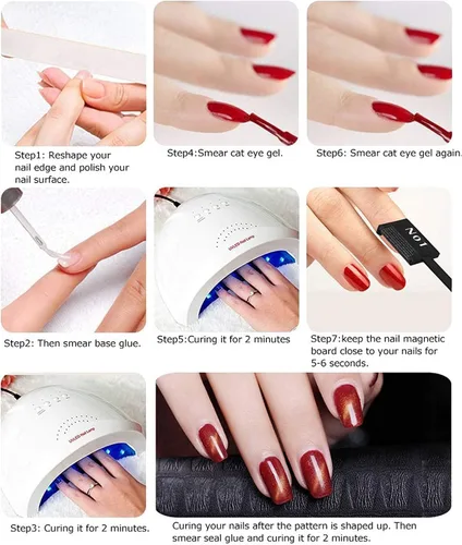 Miniatura 4 de Ideal Swan Juego de herramientas de esmalte de uñas magnético, esmalte de gel de ojo de gato 3D, herramienta de plástico de ojo de gato, ojo de gato