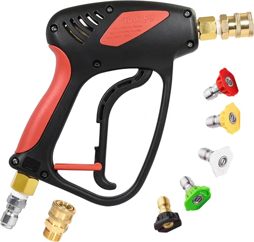 Miniatura 7 de TOOLCY Pistola de lavado a presión, pistola de lavado de potencia ajustable con giro y varilla de extensión, 4000 PSI, 26.5 LPM, conexión rápida