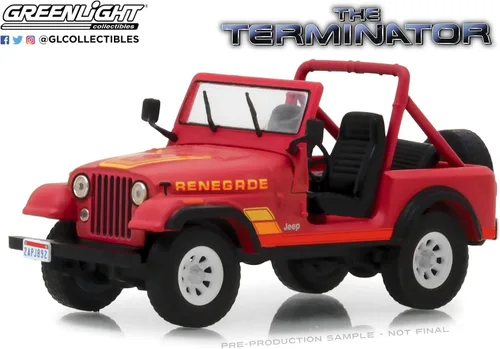 Miniatura 2 de Jeep CJ-7 Renegade 1983 de Sarah Connor - The Terminator (1984), auténtica decoración de películas, detalles cromados, neumáticos de goma reales