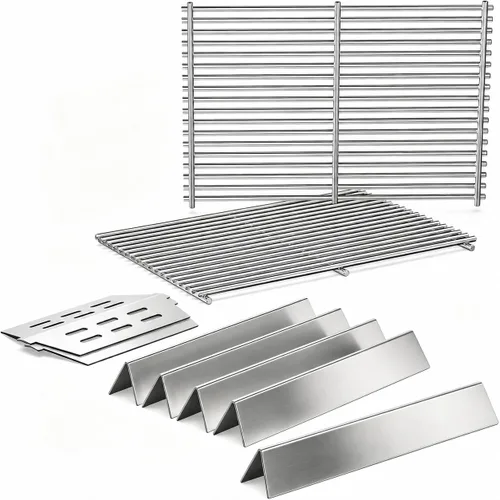 Miniatura 12 de QuliMetal 44.5 cm SUS304 Barras Aromatizadoras y Deflectores de Calor para Parrillas Weber Genesis 300 Series, Compatibles con Genesis E310 E320