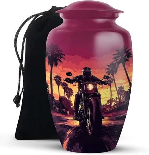 Miniatura 9 de Urnas de motocicleta para cenizas para adultos, hombres y mujeres, pequeñas urnas de recuerdo de motocicleta para cenizas de hombre, urna