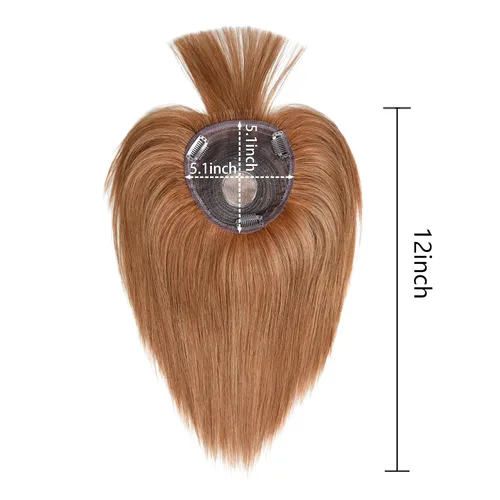 Miniatura 3 de viviaBella Extensiones de cabello humano con clip de cabello humano con flequillo, base de seda, flecos para pérdida de adelgazamiento, extensiones