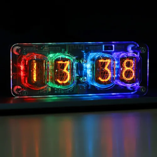 Adventurers Nixie - Reloj de tubo con tubos IN-12, reloj luminoso, escritorio retro moderno, vintage, punk digital, adornos creativos tipo conexión