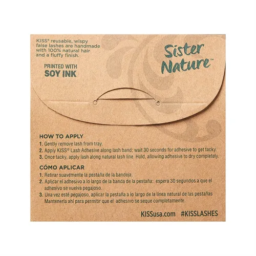 Miniatura 2 de KISS Pestañas postizas Sister Nature, fáciles de usar y más fáciles en el planeta, cabello 100% natural, acabado de pestañas finas y esponjosas