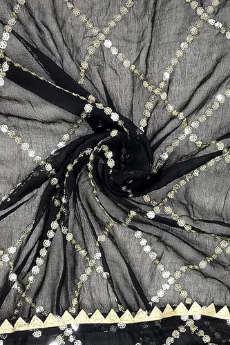 Miniatura 5 de Chandrakala Dupatta de gasa para mujer, chal bufanda envolvente Chunni (D238-P)