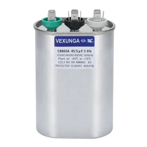 Miniatura 68 de VEXUNGA - 25/5 uF 25+5 MFD 370V o 440V Condensadores redondos de arranque dual 25 5 uF 370 440 Volt VAC CBB65 Condensadores para acondicionador