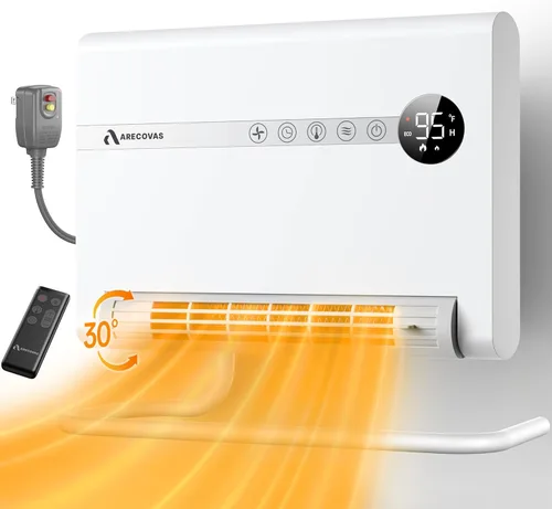 Miniatura 2 de Calentador de pared con enchufe ALCI, calentador de espacio para dormitorio, calentadores eléctricos PTC de 1500 W de calentamiento rápido para uso