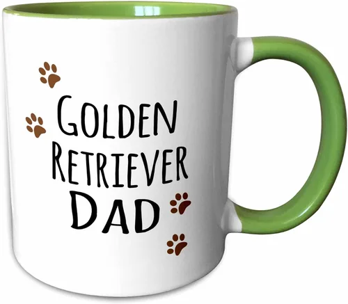 Miniatura 12 de 3dRose (mug_153915_4) Golden Retriever Dog Dad - Perro por raza - huellas marrones - amante de los perritos - amor orgulloso del dueño de mascotas