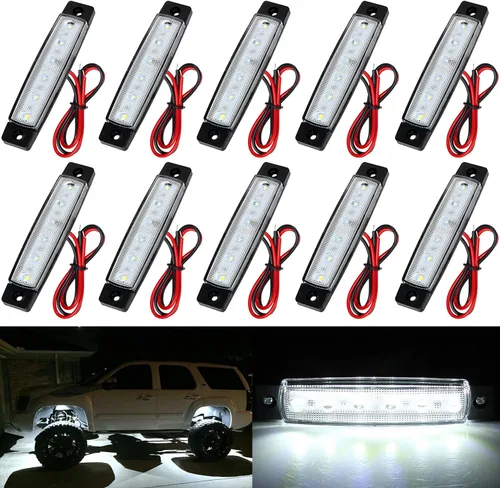 Miniatura 9 de 10 paquetes de luces LED de tira de roca impermeables, luces exteriores e interiores, luces de bajo brillo para ruedas y guardabarros, kits