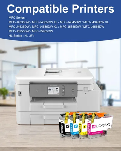 Miniatura 2 de LC406XL - Paquete de 4 cartuchos de tinta compatibles con impresora Brother MFC-J4335DW MFC-J5855DW MFC-J6555DW MFC-J4535DW MFC-J6955DW MFC-J4345DW