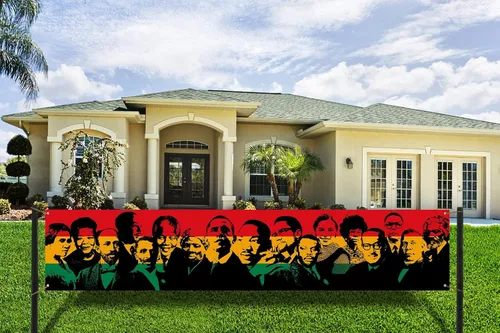 Miniatura 2 de Nepnuser Cartel de valla del mes de la historia negra Afroamericano National Holiday Party Decoración Famous People Home Garden Outdoor Hanging