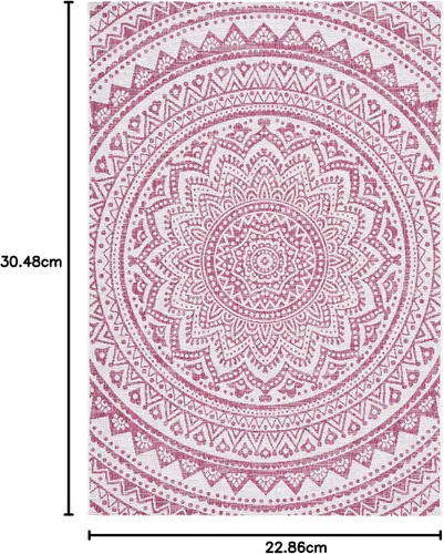 Miniatura 36 de SAFAVIEH Alfombra lavable para exteriores, colección Courtyard - Pasillo de 2.3 x 8 pies, color beige claro y marrón claro, no desprende pelusa