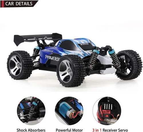 Miniatura 6 de GoolRC WLtoys A959 RC Car, 1:18 Escala 2.4Ghz Vehículo de Control Remoto Camiones todoterreno, 4WD 45KM/H Carreras de Alta Velocidad Buggy Car RTR