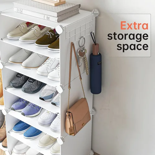Miniatura 2 de MAGINELS Zapatero de almacenamiento de zapatos, estante de plástico para zapatos, organizador para armario, pasillo, dormitorio, entrada