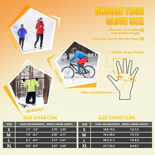 Miniatura 6 de ihuan Guantes de invierno para hombres y mujeres, guantes de clima frío para correr, ciclismo, guantes impermeables para la nieve, guantes cálidos