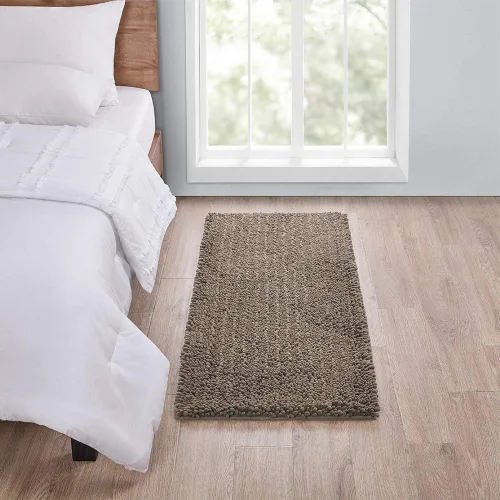 Miniatura 210 de Walensee Alfombra de baño antideslizante (24x17 pulgadas, rosa polvoriento) absorbente de agua, súper suave, lanuda de felpilla, lavable a máquina