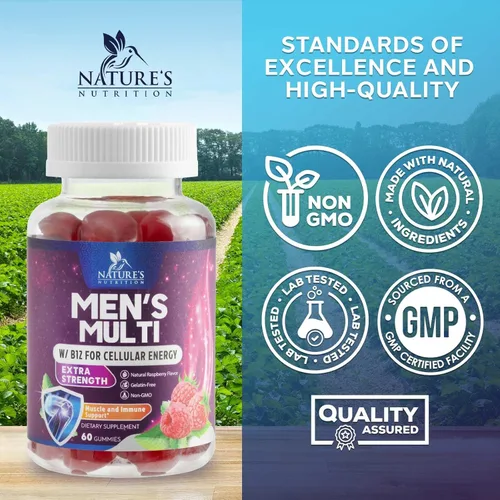 Miniatura 4 de Multivitamínico para hombres – Gomitas multivitamínicas diarias completas para hombres con vitamina D, vitaminas B, zinc y más – energía, memoria