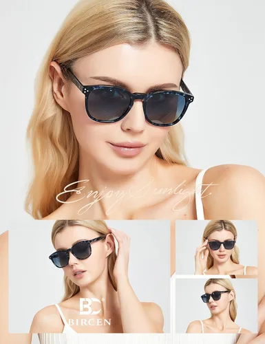 Miniatura 53 de Gafas de sol polarizadas para mujer con protección UV para mujer, a la moda, grandes sombras con marco de acetato BC2110