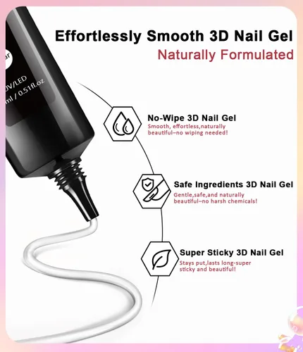 Miniatura 4 de Kit de gel de uñas 3D y polvo de uñas cromado BISHENGYF: 0.53 oz No Wipe Gel de Escultura 3D Aurora Rosa Azul Oro Cromo Polvo de uñas con pegamento
